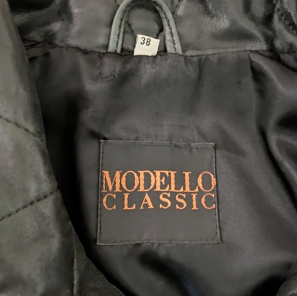 90s Grunge Oversized Style Black Leather Jacket Coat Large Mens Size 38